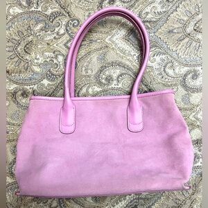 Ann Taylor Loft mauve suede handbag very good condition. Clean inside